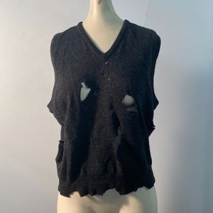 Distressed Charcoal Ohrbach sweater vest